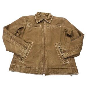 BKE Washed Canvas Zip Jacket, Tobacco, L